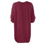 Huibaolu Autumn / Winter Ebaywish Fashionable Women's Dress With Long Sleeves, Round Neck And Loose Plush Dress