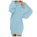 Huibaolu Autumn / Winter Ebaywish Fashionable Women's Dress With Long Sleeves, Round Neck And Loose Plush Dress