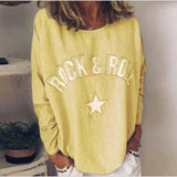 Huibaolu New Autumn And Winter Women's T-Shirt 2024 Is A Hot Seller Of Printed Diamond-Encrusted Round Collar Long-Sleeved Sweaters