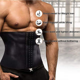 Huibaolu Men's Popular Style Three-Breasted Plastic Belt Neoprene Fitness Sweating Back Support Belt