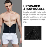 Huibaolu Men's Popular Style Three-Breasted Plastic Belt Neoprene Fitness Sweating Back Support Belt