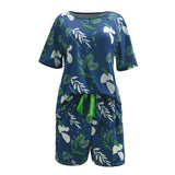 Huibaolu Spring And Summer New Home Clothes Leisure Two-Piece Women's Summer Short-Sleeved Shorts Home Suit