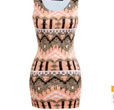 Huibaolu Independent Station Sells The New Fashionable Round Collar Sleeveless Printed Pencil Dress In 2024 Summer.