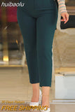 huibaolu Waist Cropped Elegant Casual Work Pants Women 0410