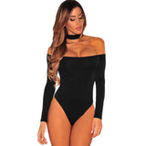 Huibaolu Style Sexy Neck-And-Shoulder Long-Sleeved Jumpsuit, Spicy Jumpsuit