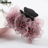 Huibaolu Women's Juan Yarn Flowers Hair Clips Korean Elegant Hairpin Ladies Beauty Accessories Wash Tools Girl Hair Accessories Hair Band