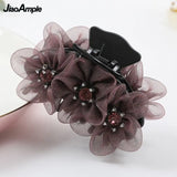 Huibaolu Women's Juan Yarn Flowers Hair Clips Korean Elegant Hairpin Ladies Beauty Accessories Wash Tools Girl Hair Accessories Hair Band