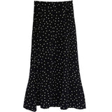 Huibaolu Summer Skirt Long Hot Sales Women Black White Dot Preppy Style Girls Korean Design High Waist Black Skirt 3024