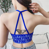 Huibaolu Women's Underwear 2024 New Wild Letters Sexy Bralette Female Sports Bra Push Up Lingerie Ladies Casual Homewear Tube Top Tank