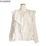 Huibaolu Female Fashion Korea Chic Tops Blusas Women Long Sleeve Elegant Basic Wear Office Lady Work Bow Tie Shirt Blouses