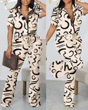 Huibaolu Independent Station New Spring / Summer 2024 Fashion Printed Zipper Jacket 2-Piece Set