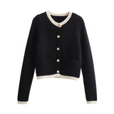 Huibaolu Spring Button Button Knitted Cardigan Jacket Xiaoxiang Style Women's Sweater 6427034