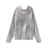 Huibaolu New Metal Color Hooded Hooded Knitted Sweater 2893157