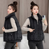 Cotton Vest Female 2024 Autumn / Winter New Korean Version Loose Hooded Vest Vest To Wear A Versatile Warm Jacket