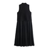 Huibaolu Spring Pleated Sleeveless Vest Dress 2676186