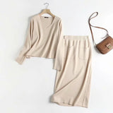 Huibaolu New Autumn Style Emaciated Sweater Half Skirt Suit