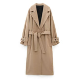 Huibaolu Spring New Style With Loose Belt Temperament Long Coat Coat 8464724