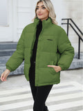 Huibaolu Size Women's Warm Coat 2024 Winter New Women's Cotton-Padded Coat Cotton-Padded Jacket