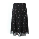 Huibaolu And Winter New Lace Printing Net Fashion Full-Length Skirt