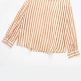 Huibaolu New Street Style Casual Loose Single-Breasted Striped Shirt 9878098