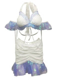 Huibaolu Beaded Sequin Bikini Mermaid Suit Nightclub Performance Dress Sweet And Spicy Dress