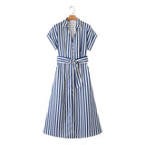 Huibaolu New Striped Blended Shirt Dress 2157058