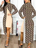 Huibaolu New Women's Wear 2024 Fashion Split Printing 2-Piece Set