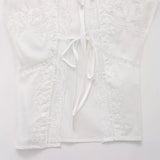 Huibaolu Summer Bow Embroidered Blouse Shirt 0881024