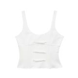 Huibaolu New Bowknot Trim Sexy Halter Top Vest 2866536