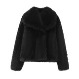 Huibaolu New Artificial Fur Effect Short Style Fashion Coat 4360240