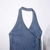 Huibaolu Summer Cowboy Collar Jacket Women's Small Sling Vest