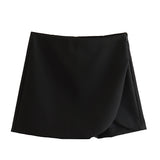 Huibaolu New Solid Color Fashion Style Short Style Four-Sided Bouncy Skirt Pants