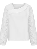 Huibaolu Women's Wear 2024 Spring And Autumn Fashion Elegant New Lace Spliced Knitted Blouse