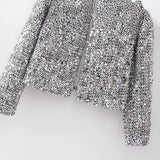 Huibaolu New Style Of Fancy Tweed Suit Jacket With Round Neck In Autumn