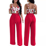 Huibaolu Independent Station Spring And Summer New Fashion Printing Suspenders To Attract 2-Piece Sets Of Trousers