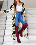 Huibaolu Autumn And Winter Women's Wear New Long-Sleeved Printing Long-Style Leisure Long-Style Coat