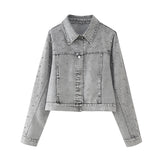 Huibaolu New Artificial Pearl Denim Jacket 5862065 Miniskirt 5862066