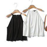 Huibaolu Spring Style Elegant Holiday Style Sling Sleeveless Shirt