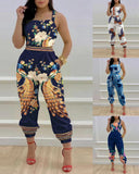 Huibaolu Independent Station 2024 New Printed Strap Jumpsuit In Stock