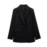 Huibaolu New Women's Double-Breasted Suit Jacket Straight Trousers 8194394 8003394