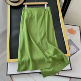 Huibaolu New Spring Style Split Design Feels Slim And Shows A Lean Half-Length Skirt.