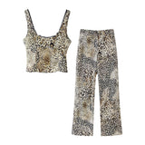 Huibaolu Summer Animal Print Blouse 7989400 Straight Trousers 8017402