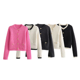 Huibaolu Spring Button Button Knitted Cardigan Jacket Xiaoxiang Style Women's Sweater 6427034