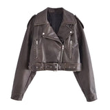 Huibaolu New Spring Style Skinny Leather Locomotive Jacket 4341730