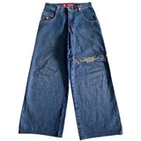 Huibaolu Baggy Jeans Y2K Hip-Hop Street Men's Casual Wide-Legged Jeans