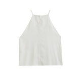 Huibaolu Spring Style Elegant Holiday Style Sling Sleeveless Shirt