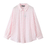 Huibaolu New Large Plaid Long-Sleeved Loose Version Shirt 1971060