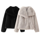 Huibaolu New Artificial Fur Effect Short Style Fashion Coat 4360240