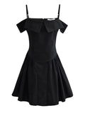 Huibaolu New Summer Women's Wear Shoulder Flanging Sexy Spicy Girl Suspender Dress Short Skirt