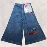 Huibaolu Baggy Jeans Y2K Hip-Hop Street Men's Casual Wide-Legged Jeans